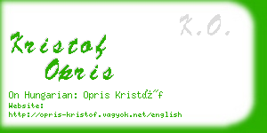 kristof opris business card